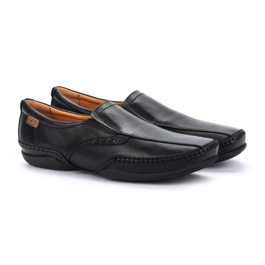 Men's Pikolinos PUERTO RICO Moccasins Black | NZ Q2Q8715